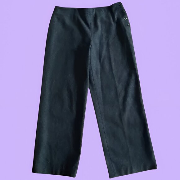 J. Crew Pants - J.Crew Wide Leg Wool Cashmere Blend Trouser Pant Black Size 10